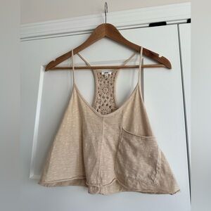Aerie Beige Camisole with Lace Back